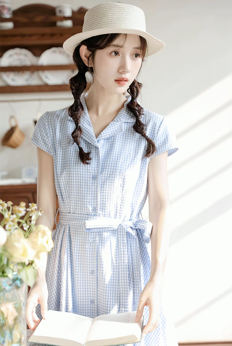 Classic Gingham Shirt Dress (2 Colors)