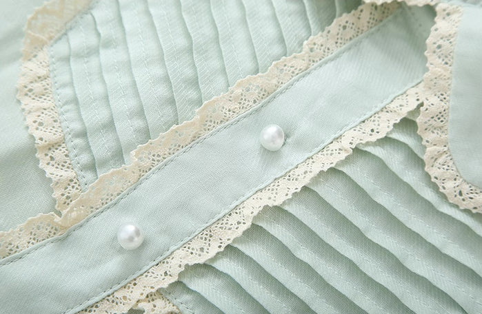Sunday Tea Long Sleeve Midi Dress (Mint)