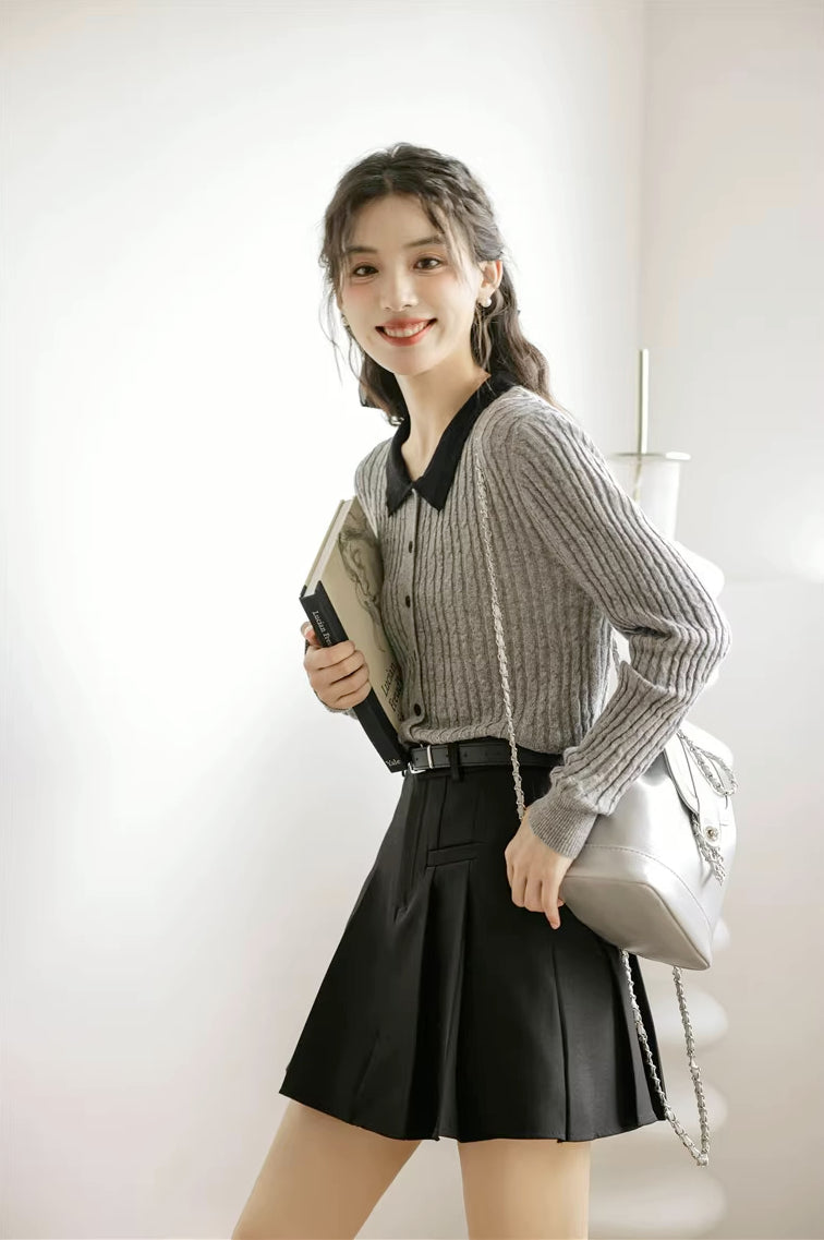 Preppy Pleated Mini Skirt (4 Colors)