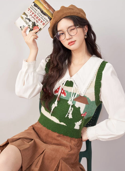 Mushroom Bunny Vest (Green)