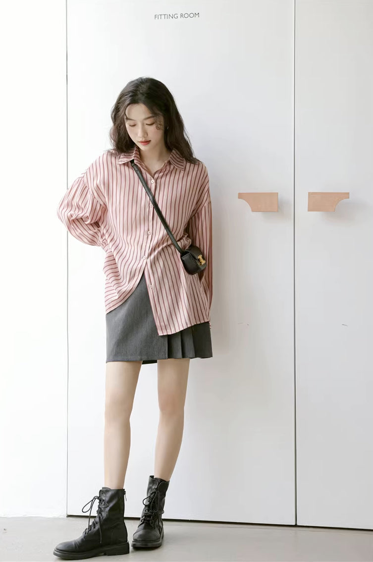 Basic Stripe Button Down Shirt (3 Colors)