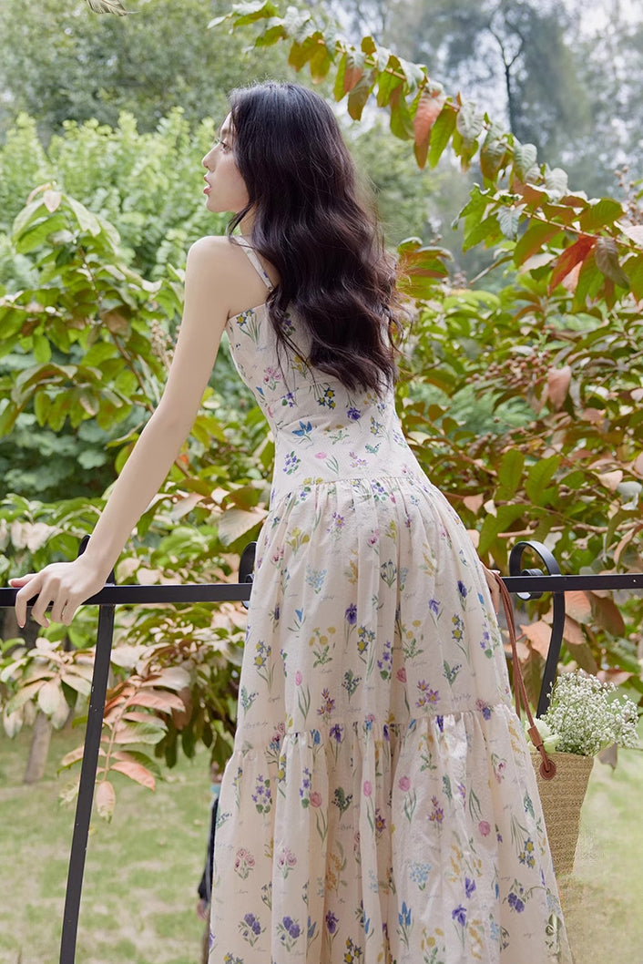 Floral Poetry Cami Maxi Dress (White)