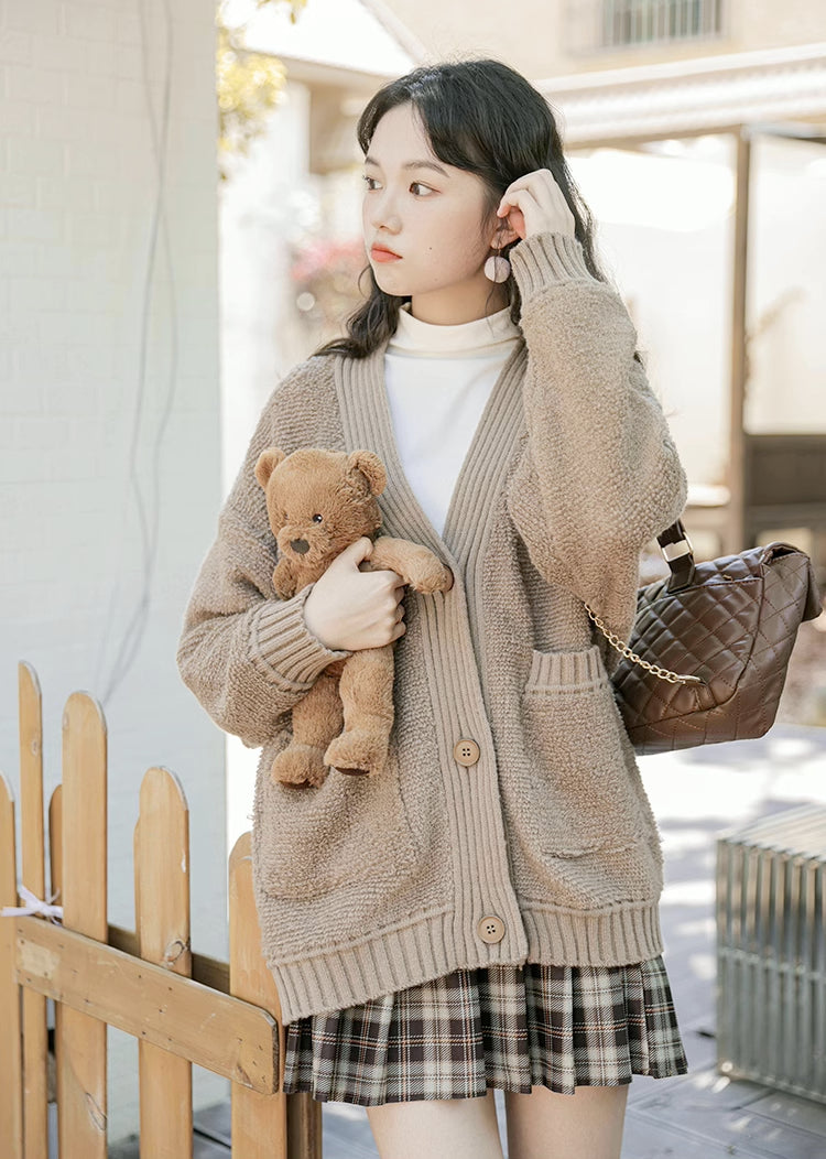 Terry Fleece Cardigan (3 Colors)