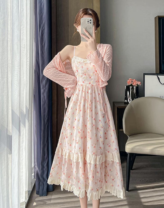 Watercolor Rose Cami Midi Dress (3 Colors)