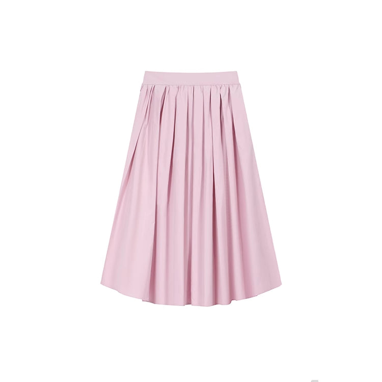 Sakura Pleated Midi Skirt (Pink)