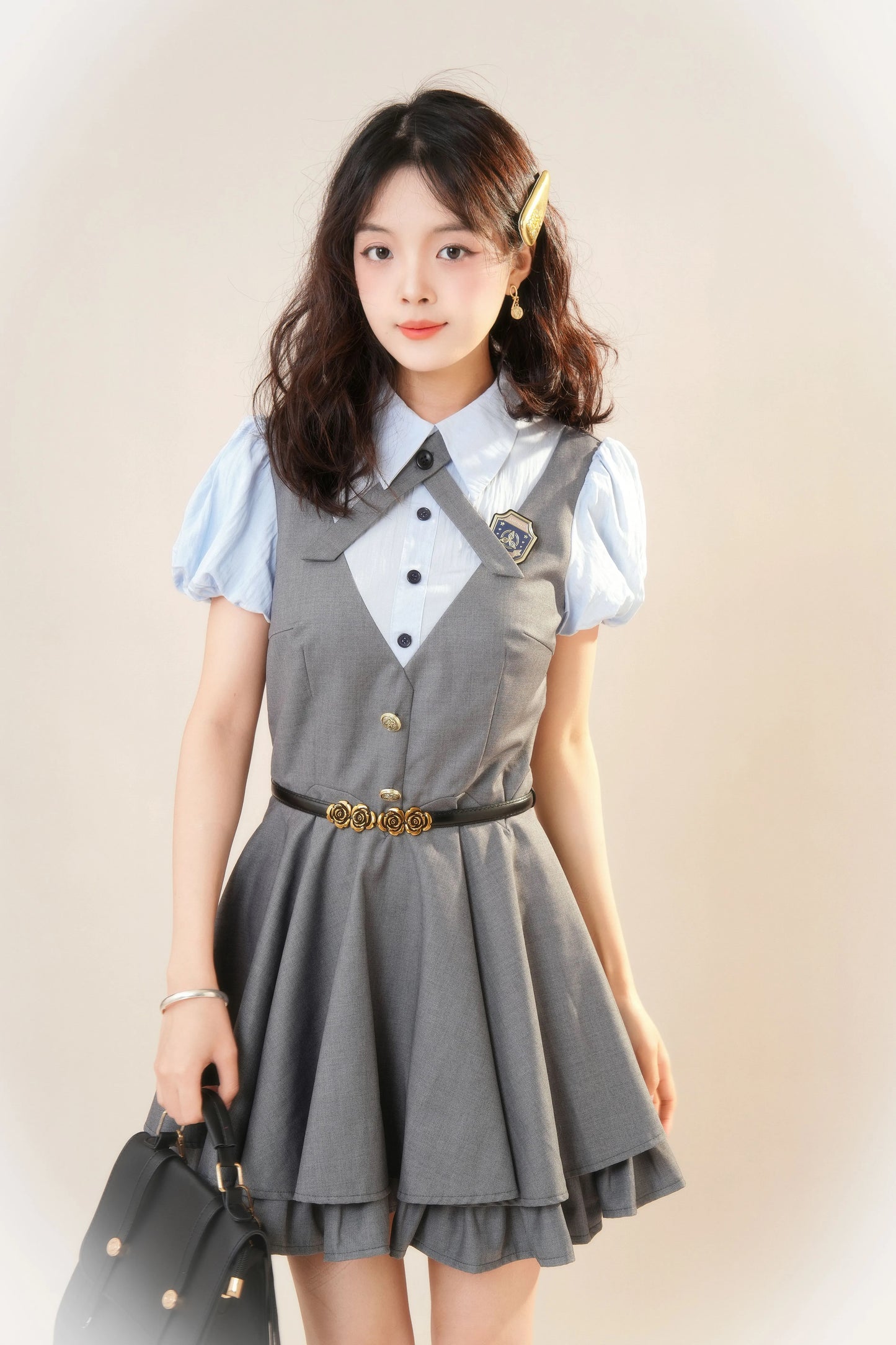 Summer Cadet Mini Twofer Dress (Blue/Gray)