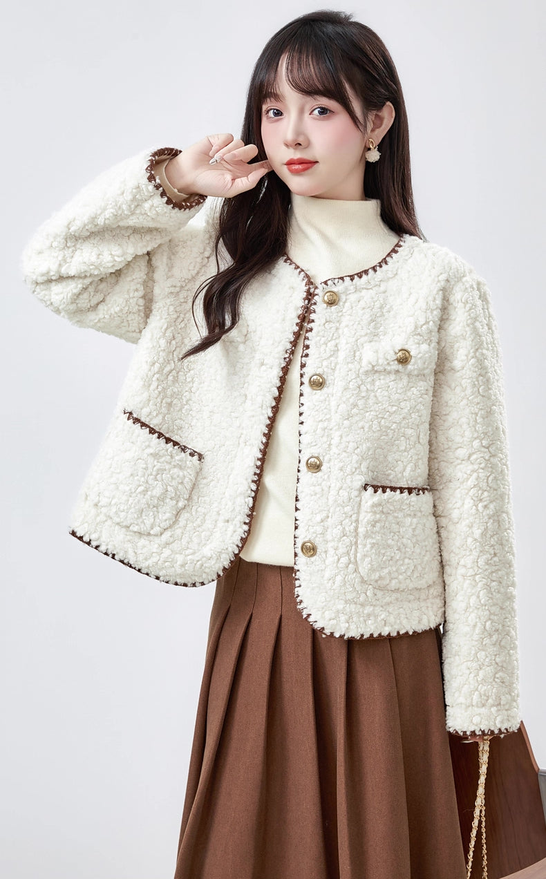 Faux Sherpa Wool Jacket (Cream)