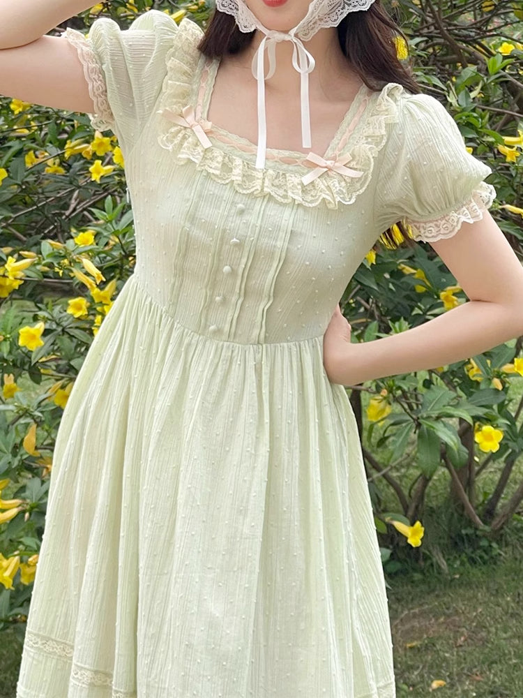 Sorbet Lace Midi Dress (Mint)