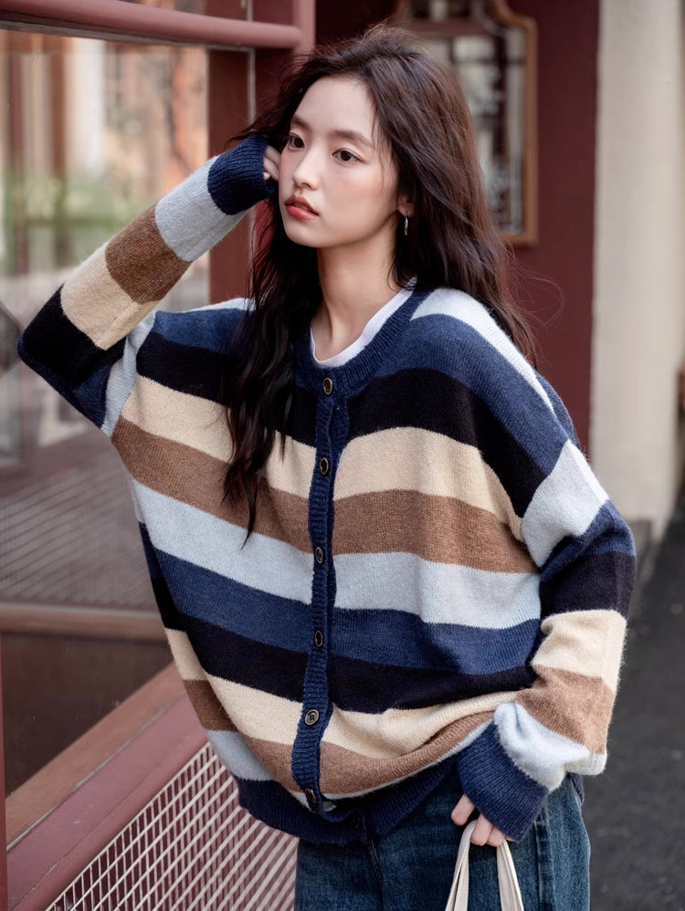 Retro Stripe Cardigan (2 Colors)
