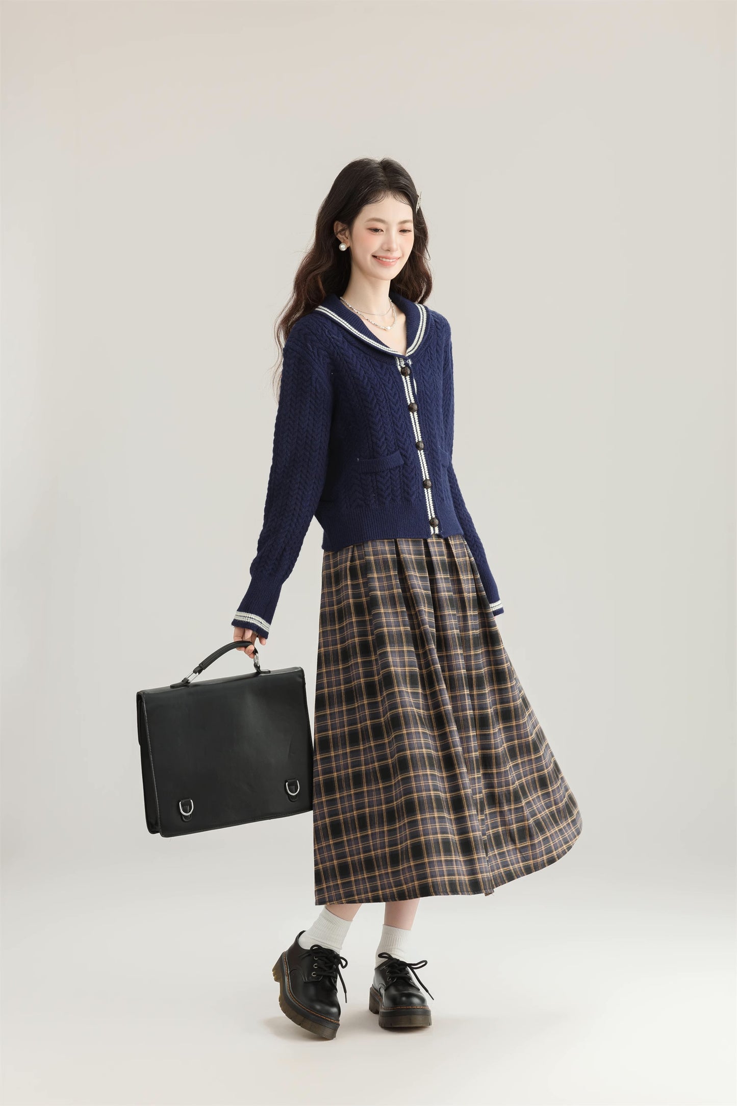 Autumnal Plaid Midi Skirt (3 Colors)