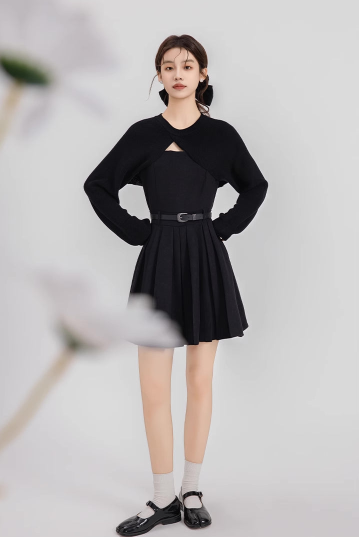Two-Piece Mini Cami Dress & Sweater Set (2 Colors)