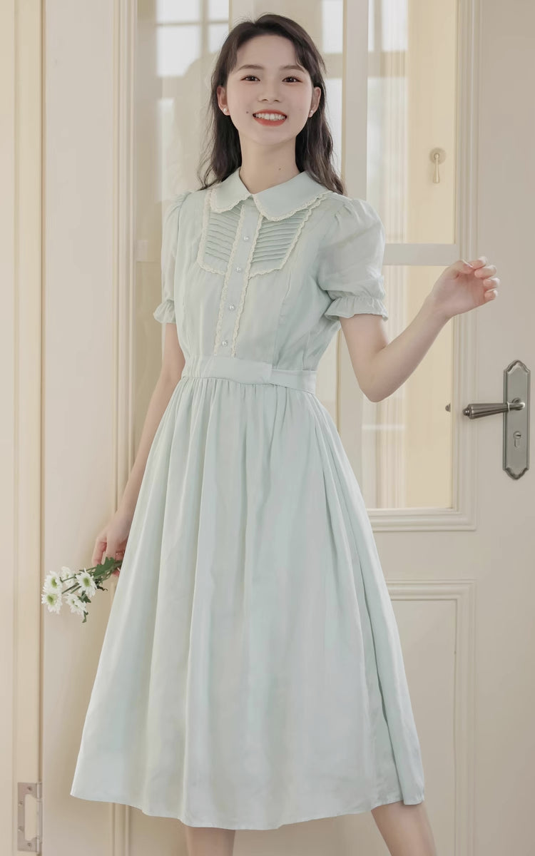 Sunday Tea Midi Dress (Eggshell Blue)