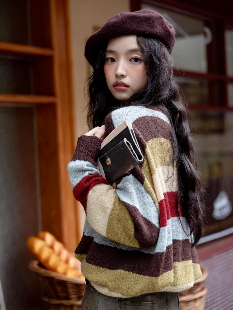 Retro Stripe Cardigan (2 Colors)