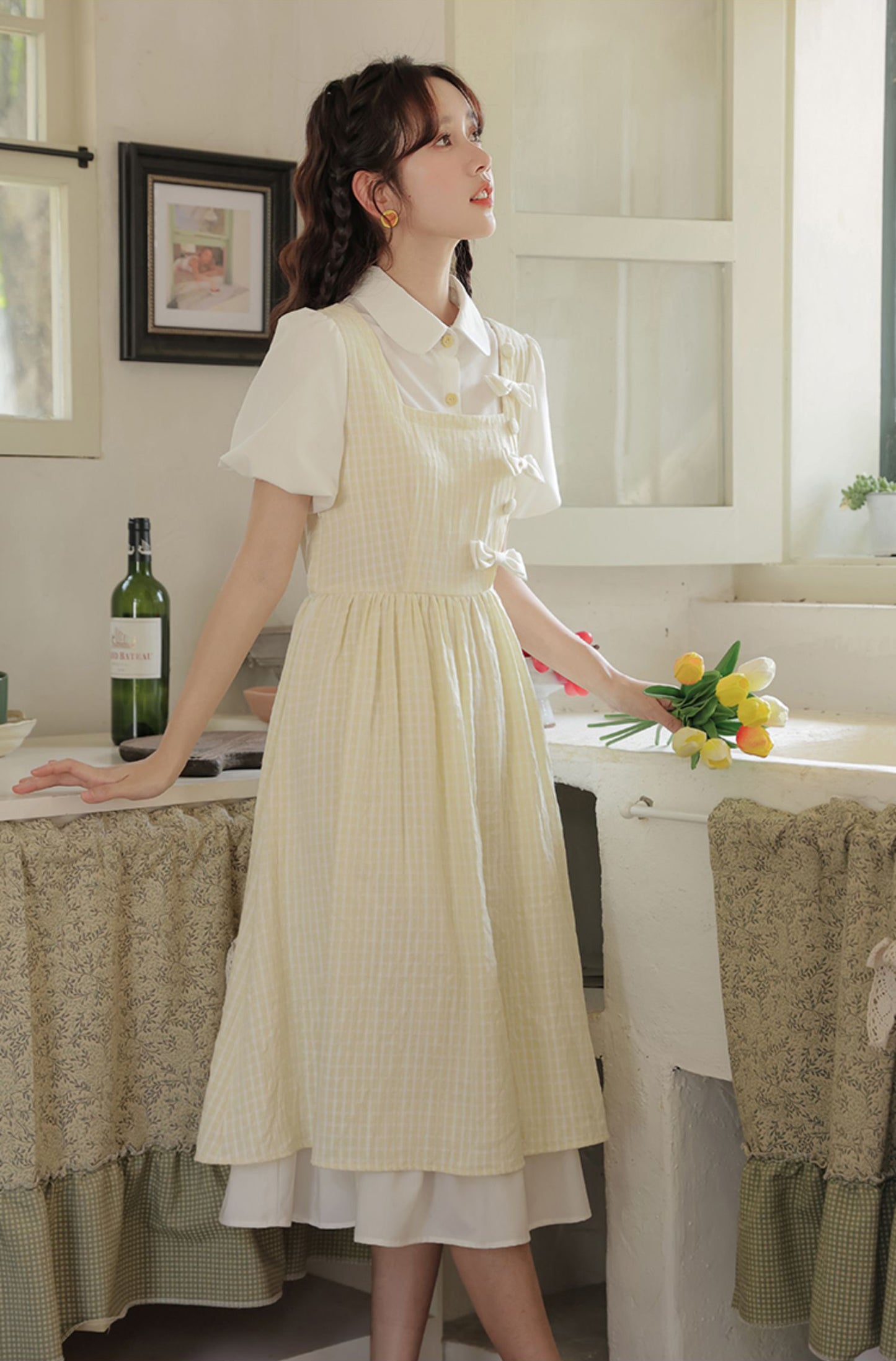 Gingham Bows Twofer Dress (3 Colors)