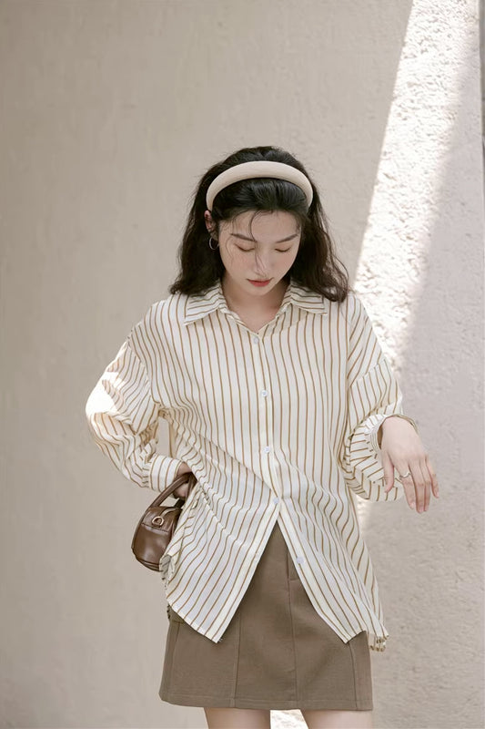 Basic Stripe Button Down Shirt (3 Colors)