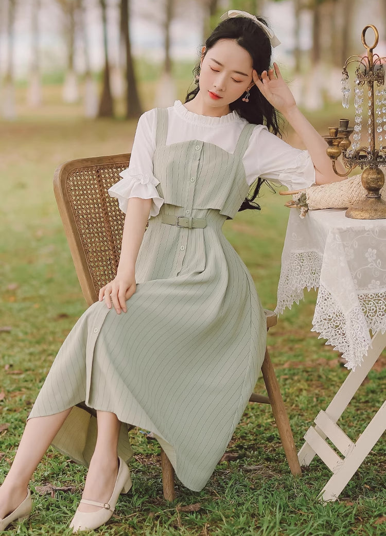 Button Up Stripe Midi Dress (3 Colors)