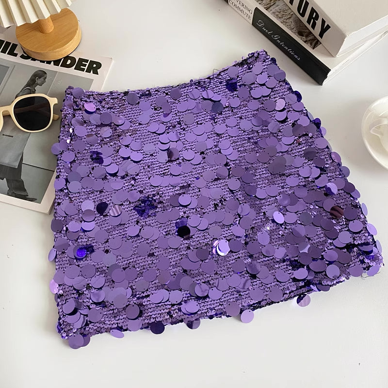 Chunky Sequin Mini Skirt (4 Colors)