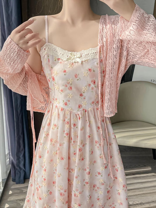 Watercolor Rose Cami Midi Dress (3 Colors)