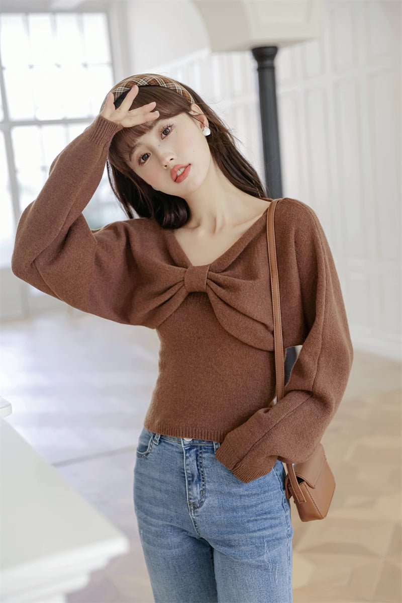 Bow Front Sweater (8 Colors)