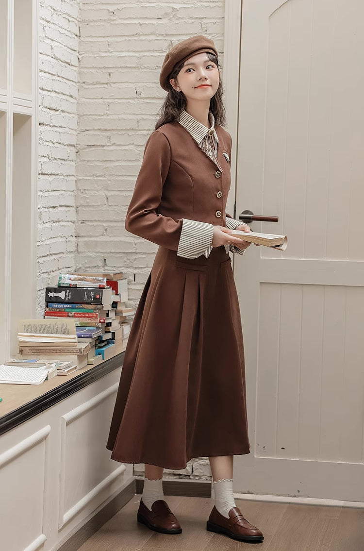 Academia Two-Piece Set (Brown)