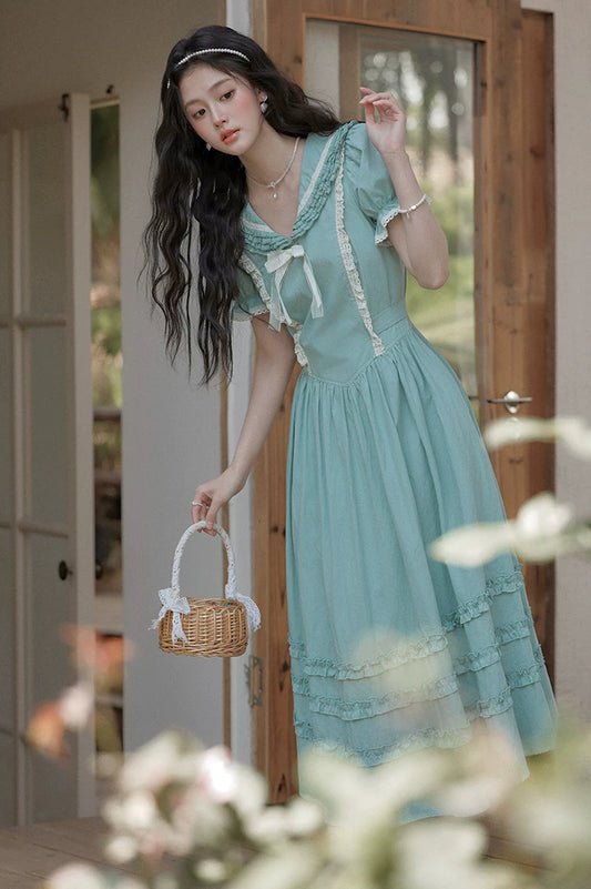 Midsummer Blues Midi Dress (Teal)
