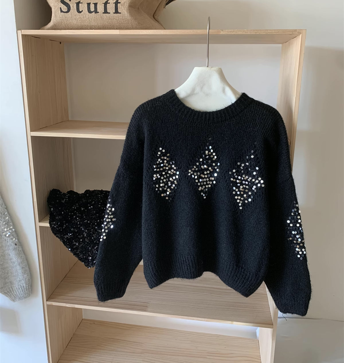 Sequin Diamond Sweater (4 Colors)