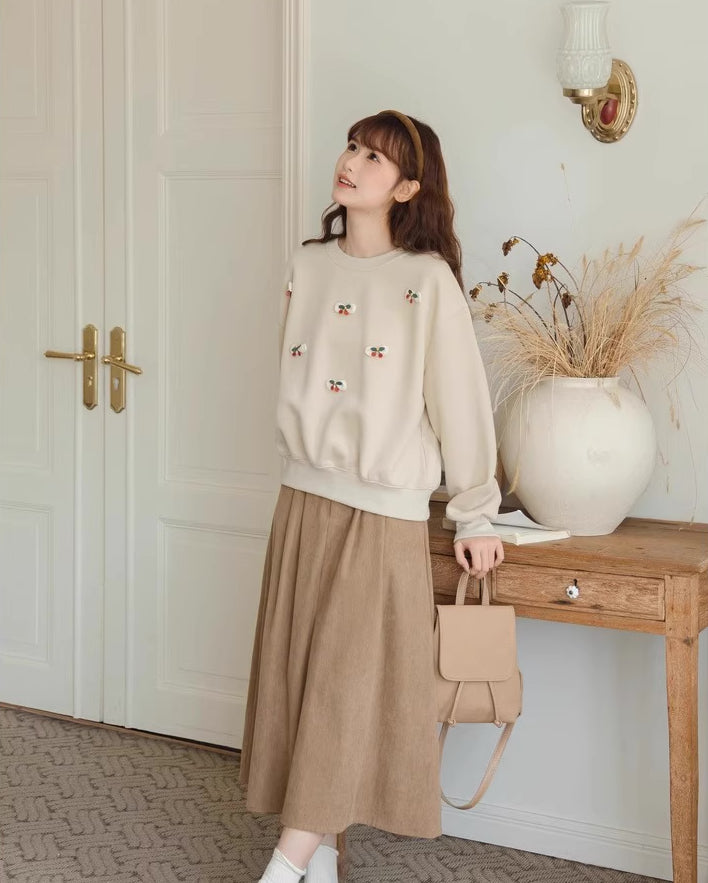 Belted Corduroy Midi Skirt (3 Colors)