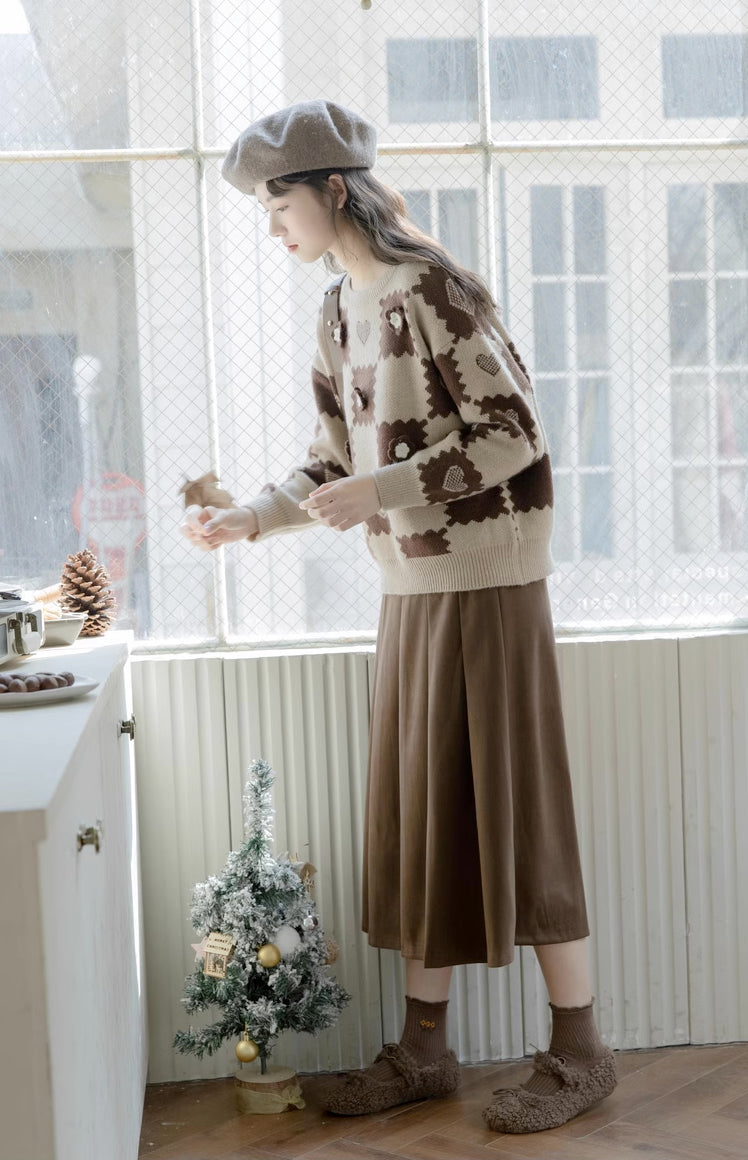 Checkerboard Biscuit Sweater (2 Colors)