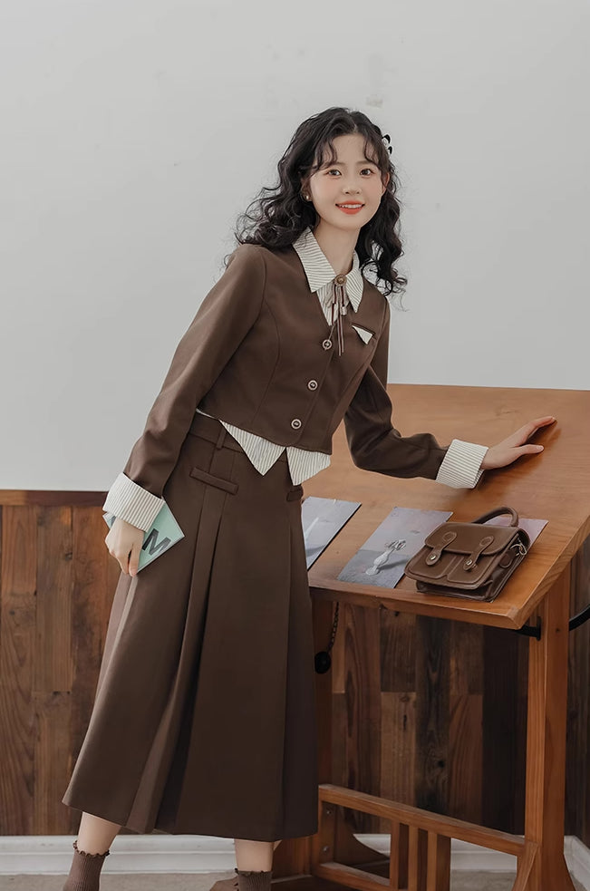 Academia Two-Piece Set (Brown)
