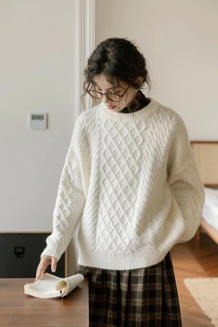 Braided Cable Knit Sweater (2 Colors)