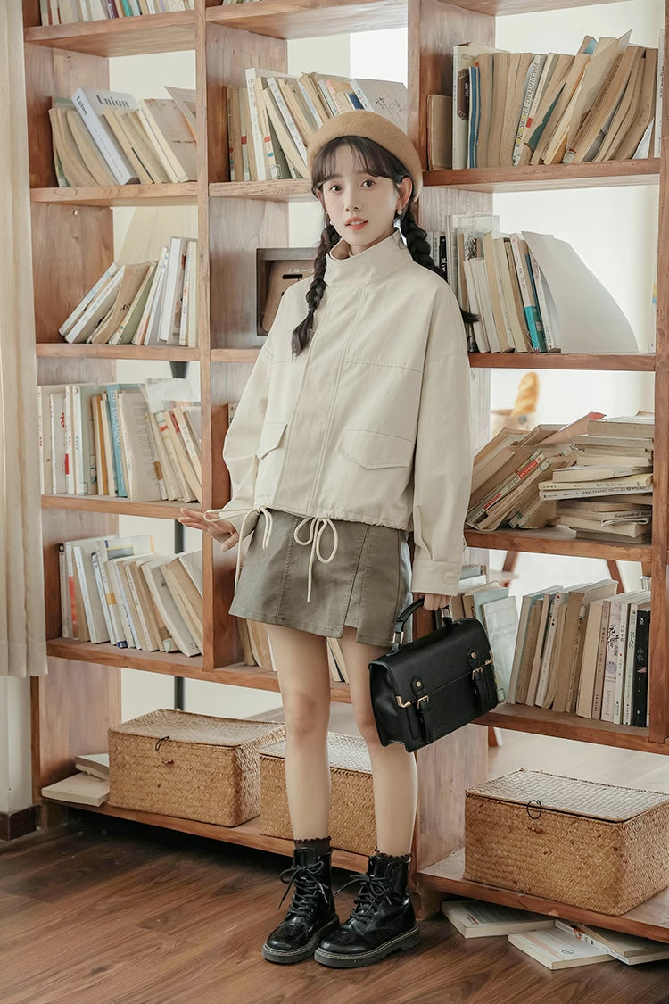 Cropped Worker Utility Jacket (2 Colors)