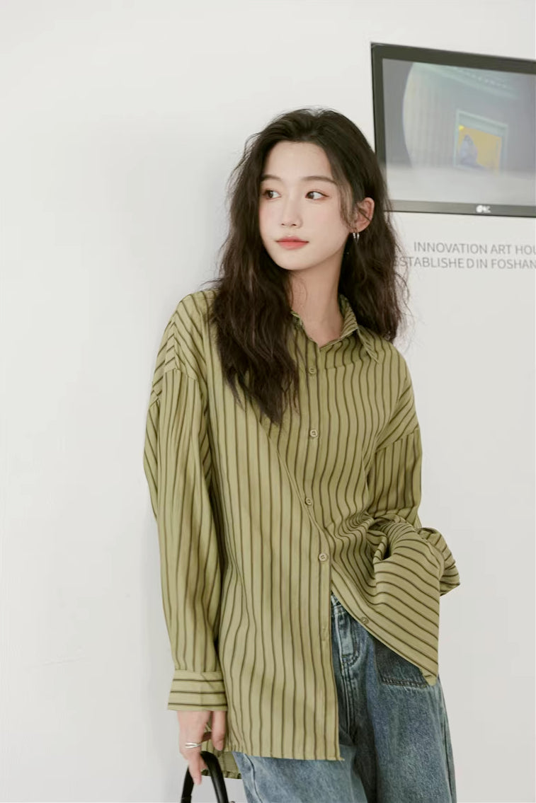 Basic Stripe Button Down Shirt (3 Colors)