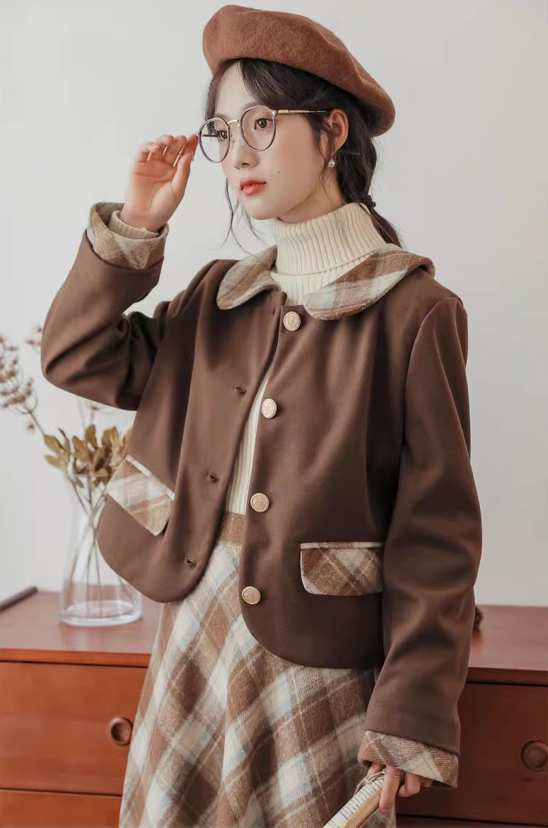 Toasted Plaid Tweed Midi Set (2 Colors)