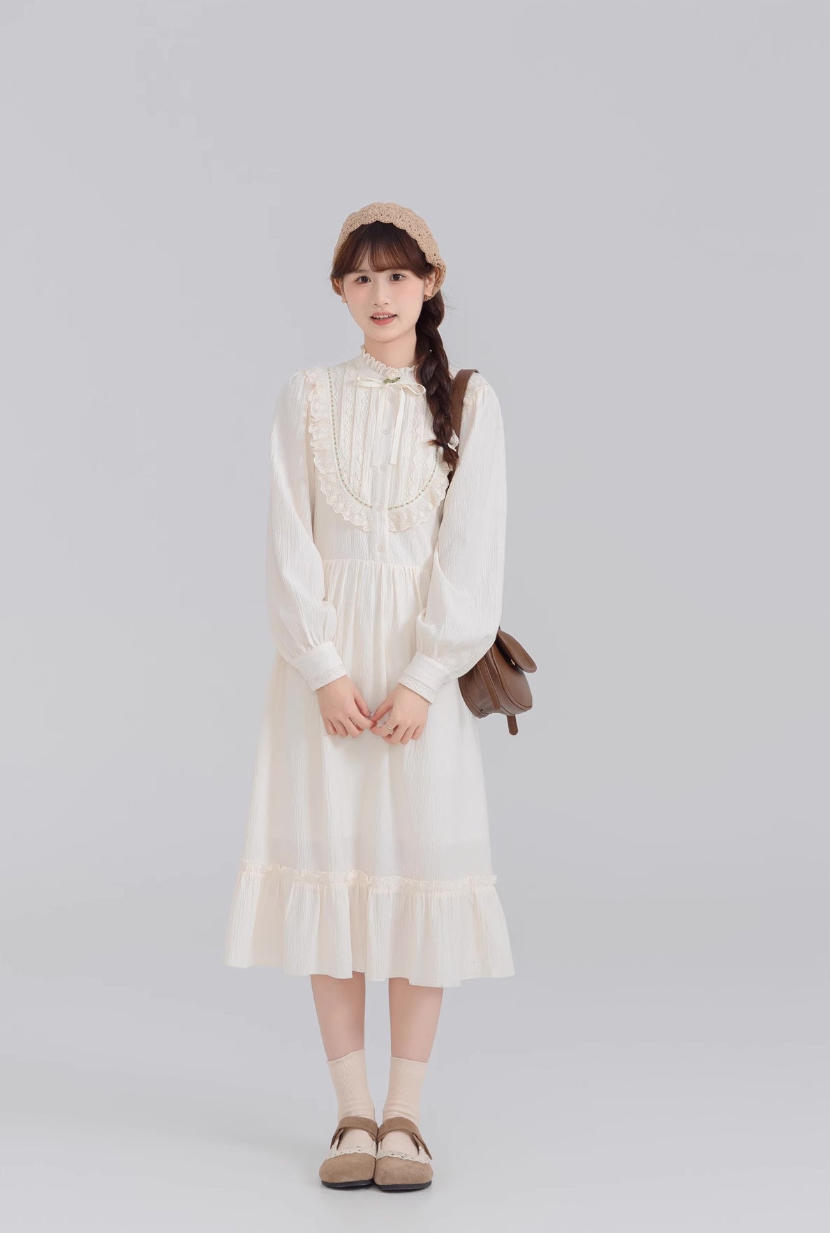 Little Rose Midi Dress (Cream)