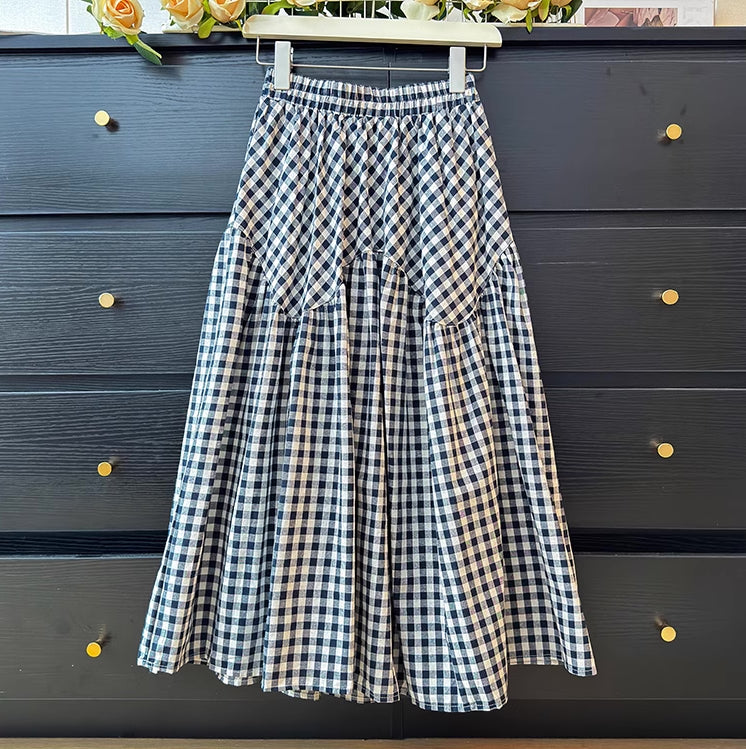 Gingham Midi Skirt (4 Colors)