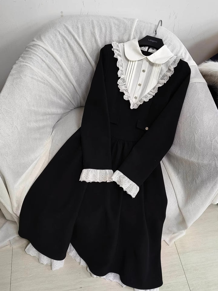 Kuromi Capelet Midi Dress (Black)