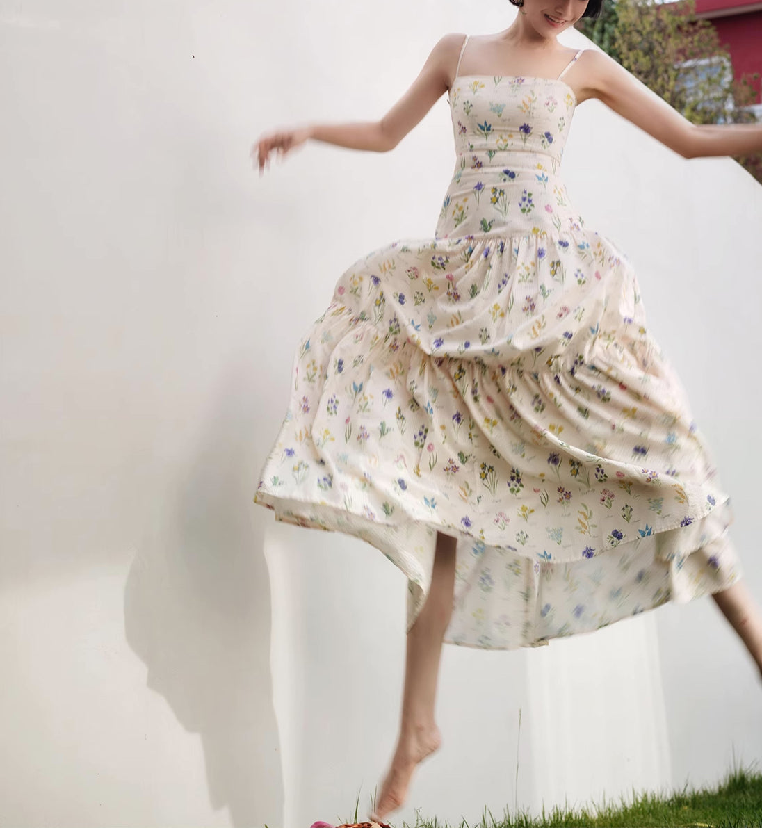 Floral Poetry Cami Maxi Dress (White)