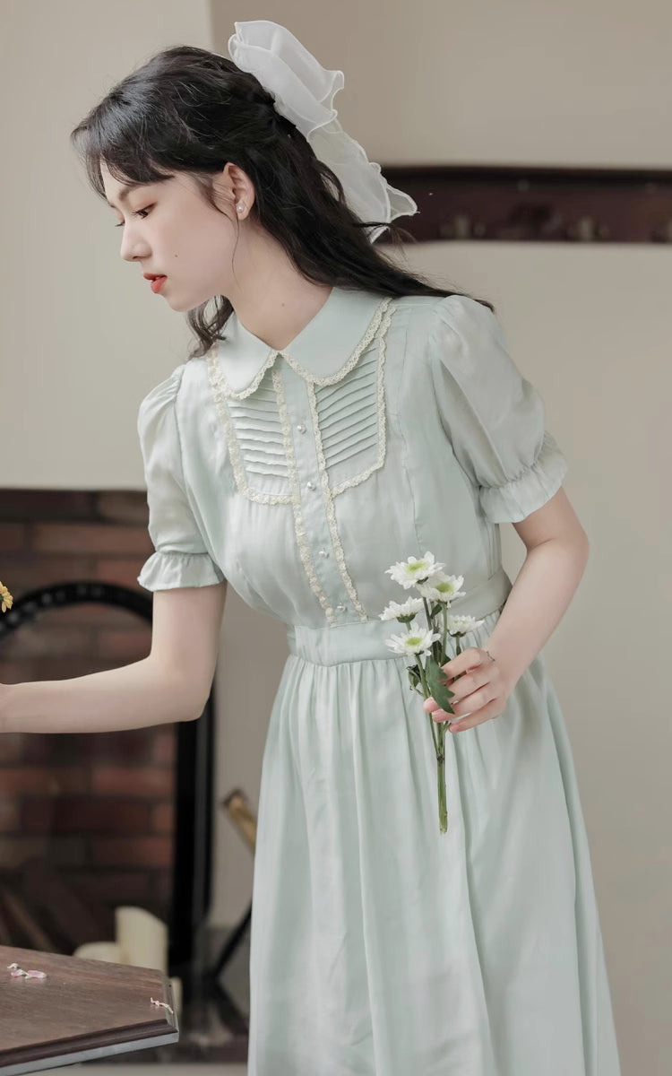 Sunday Tea Midi Dress (Eggshell Blue)