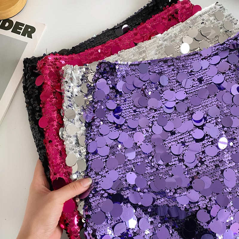 Chunky Sequin Mini Skirt (4 Colors)