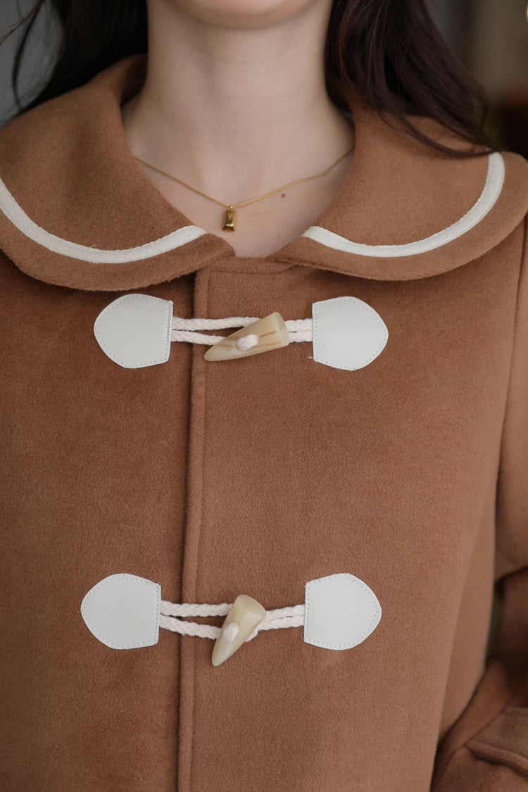 Peter Pan Collar Toggle Duffle Coat (2 Colors)