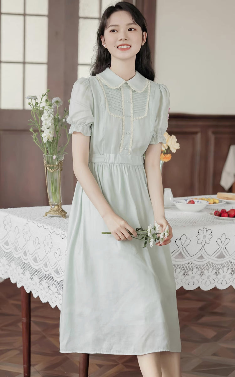 Sunday Tea Midi Dress (Eggshell Blue)