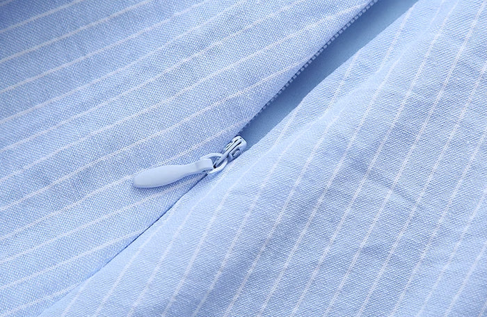 Alice Pinstripe Two-Piece Set (Blue)