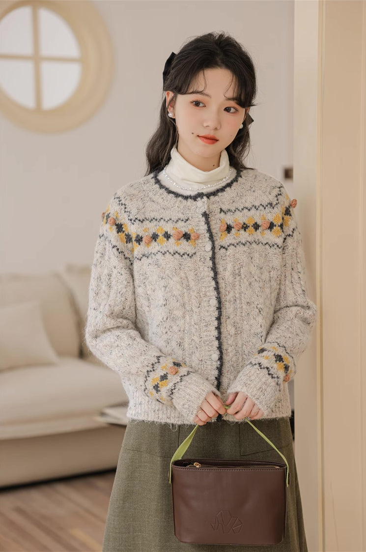 Granny Smith Cardigan (Marled Gray)