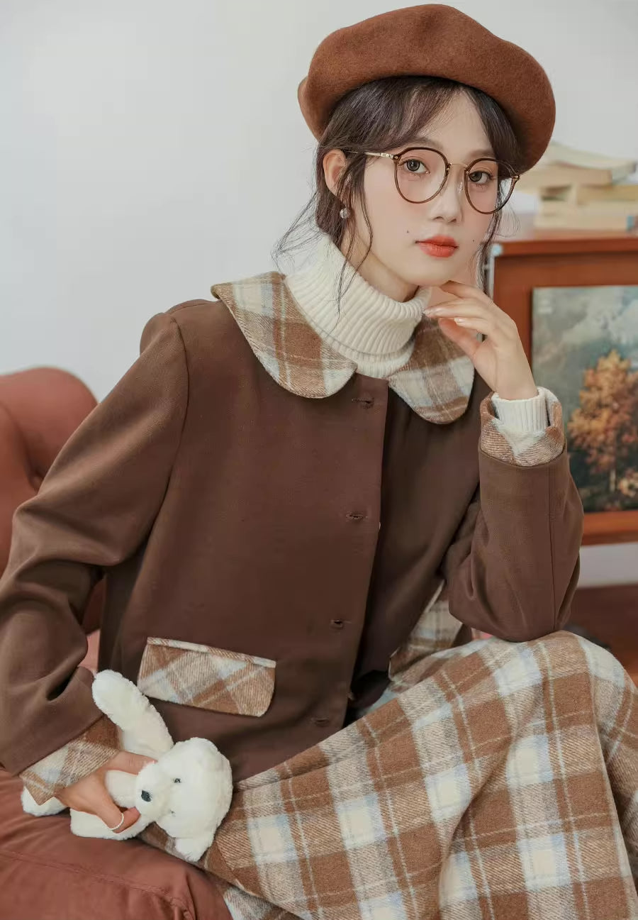 Toasted Plaid Tweed Midi Set (2 Colors)