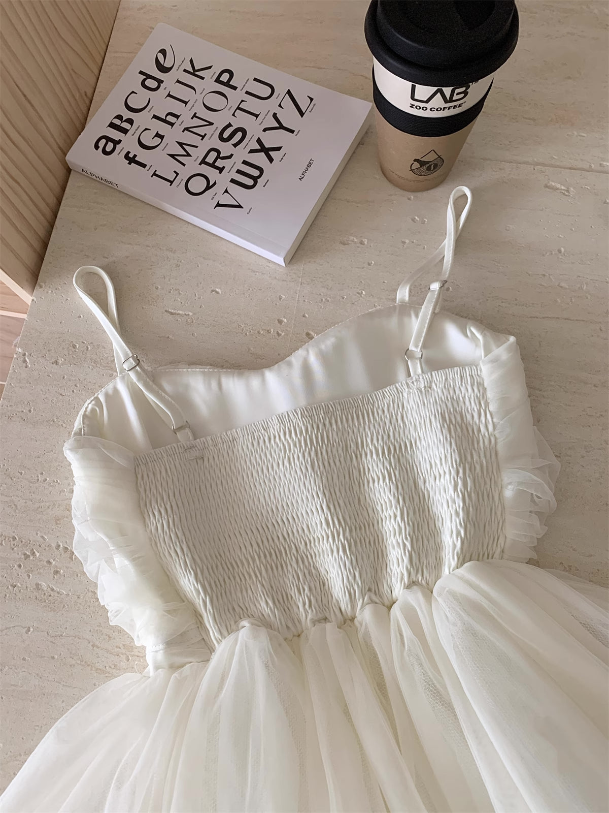Ballet Tulle Mini Dress (White)