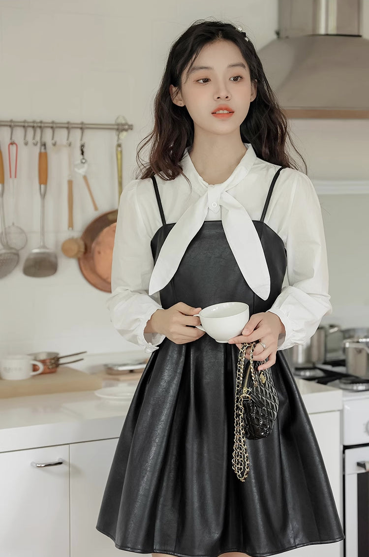 Pleather Mini Cami Dress (2 Colors)