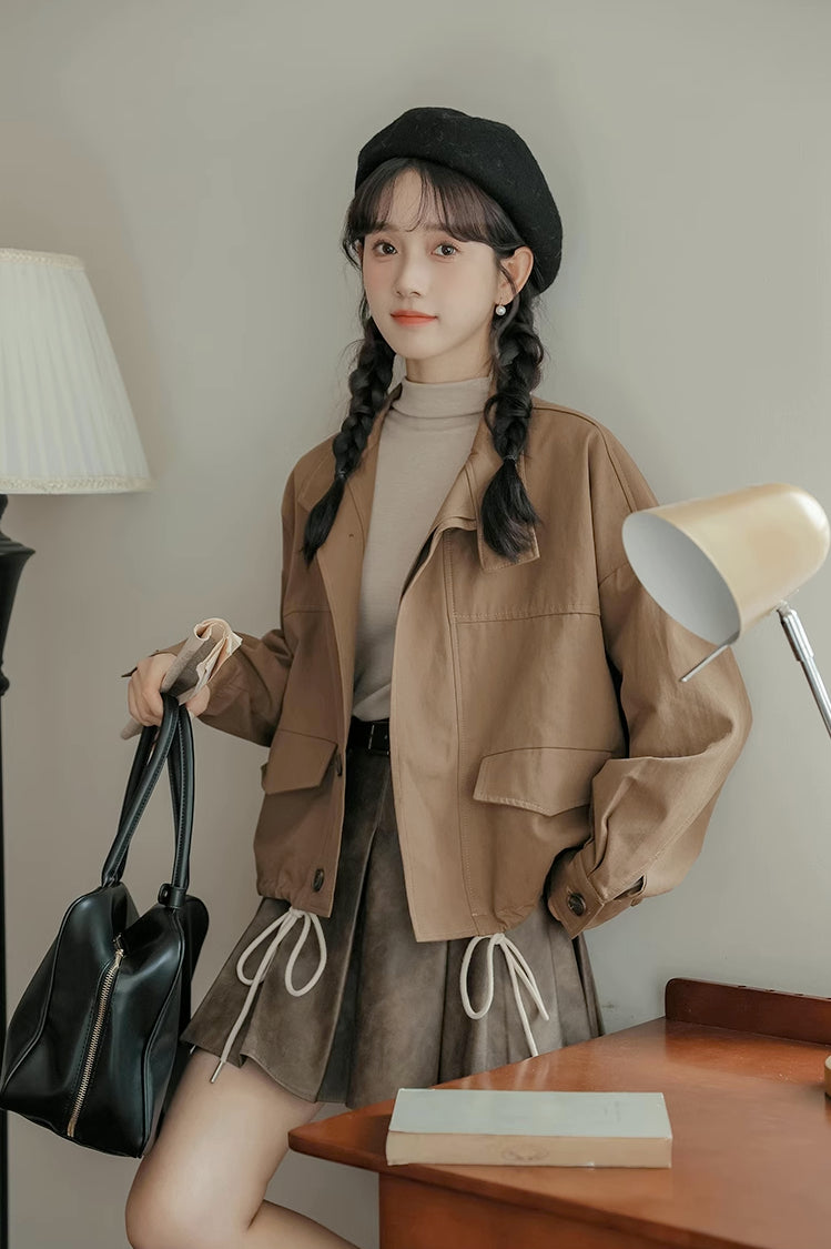 Cropped Worker Utility Jacket (2 Colors)