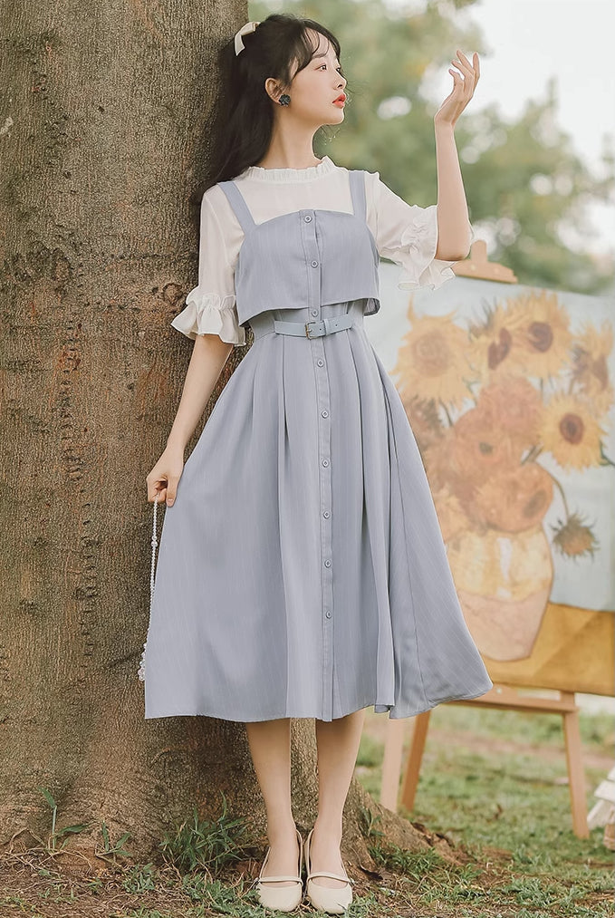 Button Up Stripe Midi Dress (3 Colors)