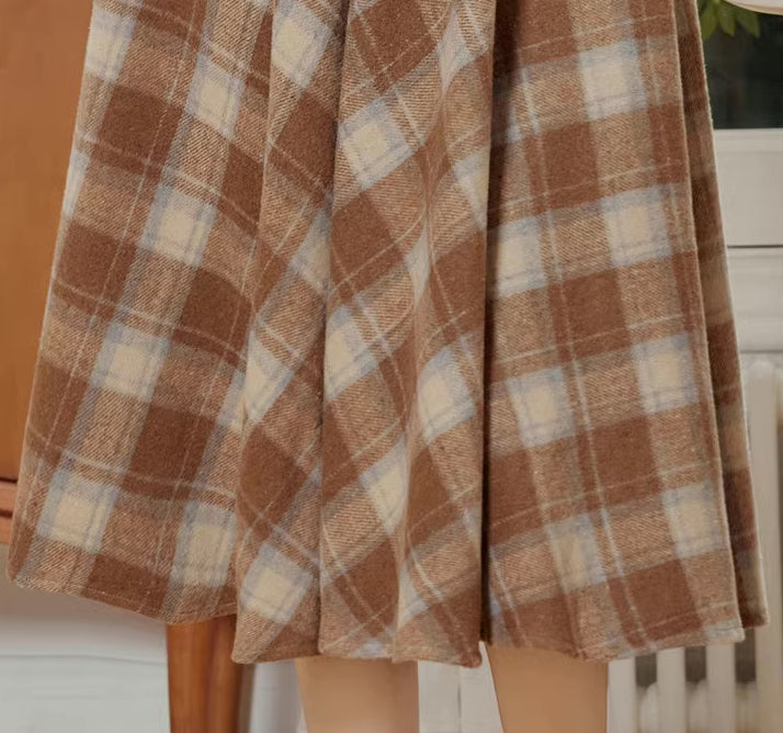 Toasted Plaid Midi Skirt (2 Colors)