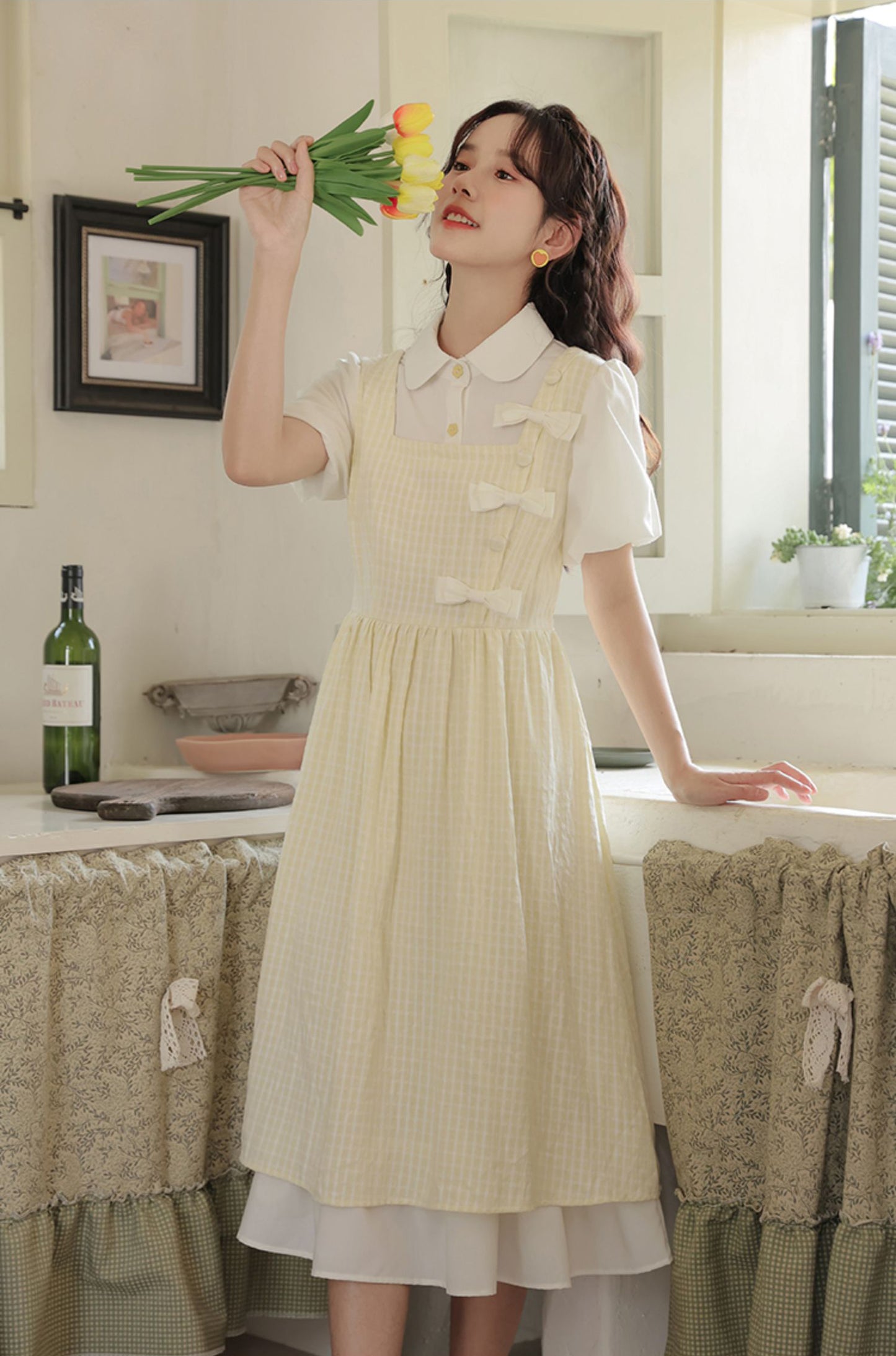 Gingham Bows Twofer Dress (3 Colors)